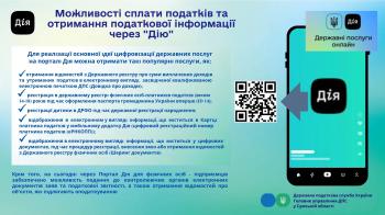 Можливості сплати податків та отримання податкової інформації через "Дію"