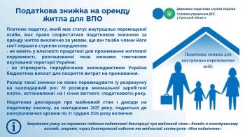 Податкова знижка на оренду житла для ВПО