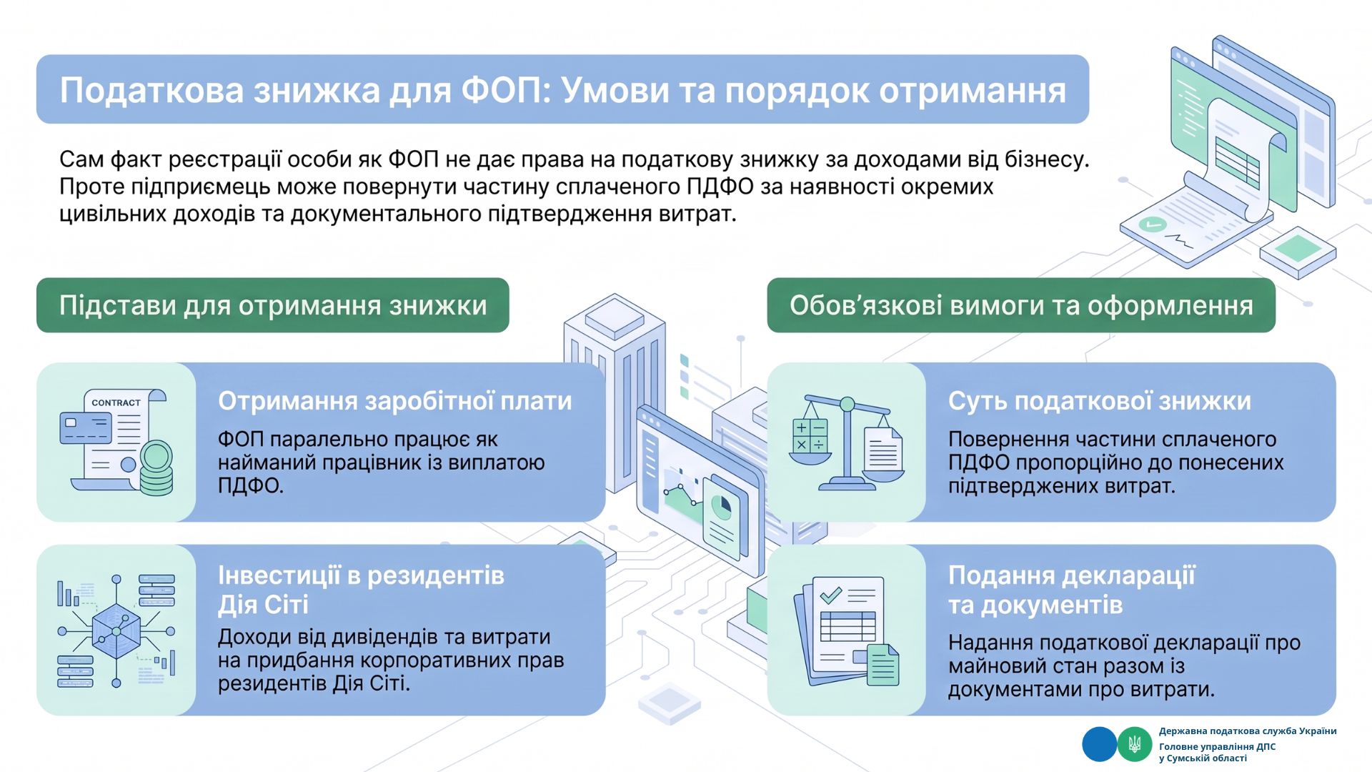Податкова знижка для ФОП: які доходи та витрати враховуються