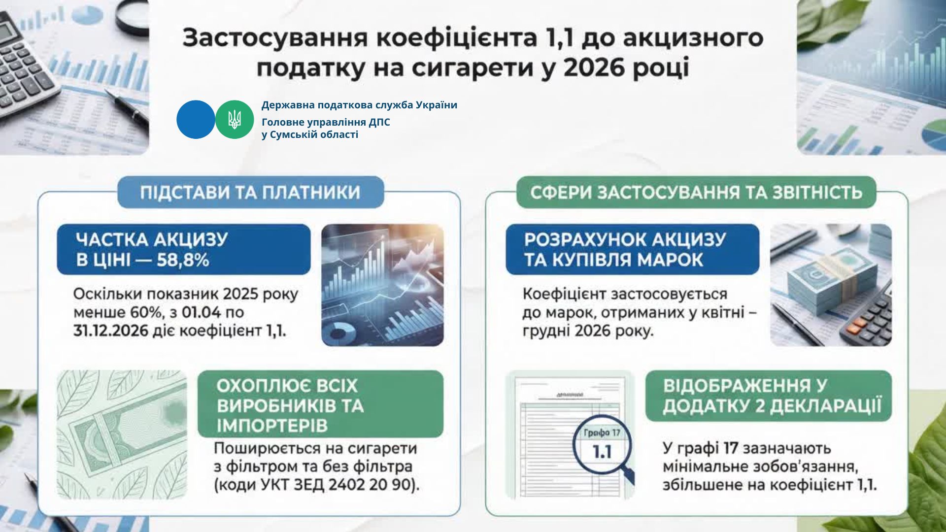 Особливості справляння акцизного податку на сигарети з 1 квітня по 31 грудня 2026 року для виробників та імпортерів