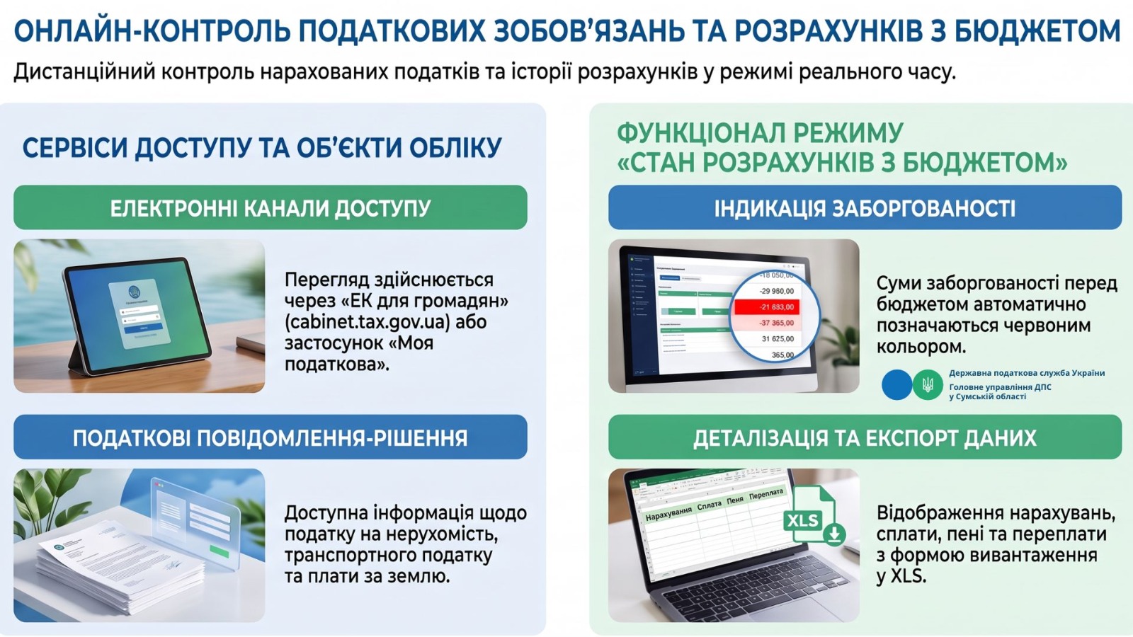 Онлайн-контроль податкових зобов'язань та розрахунків з бюджетом